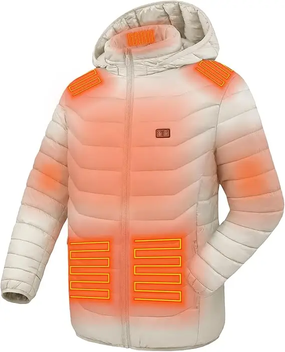 Heated Jackets for Women & Men with Battery, 15 Heating Zones, Dual Control Heating Coat for Winter Outdoor